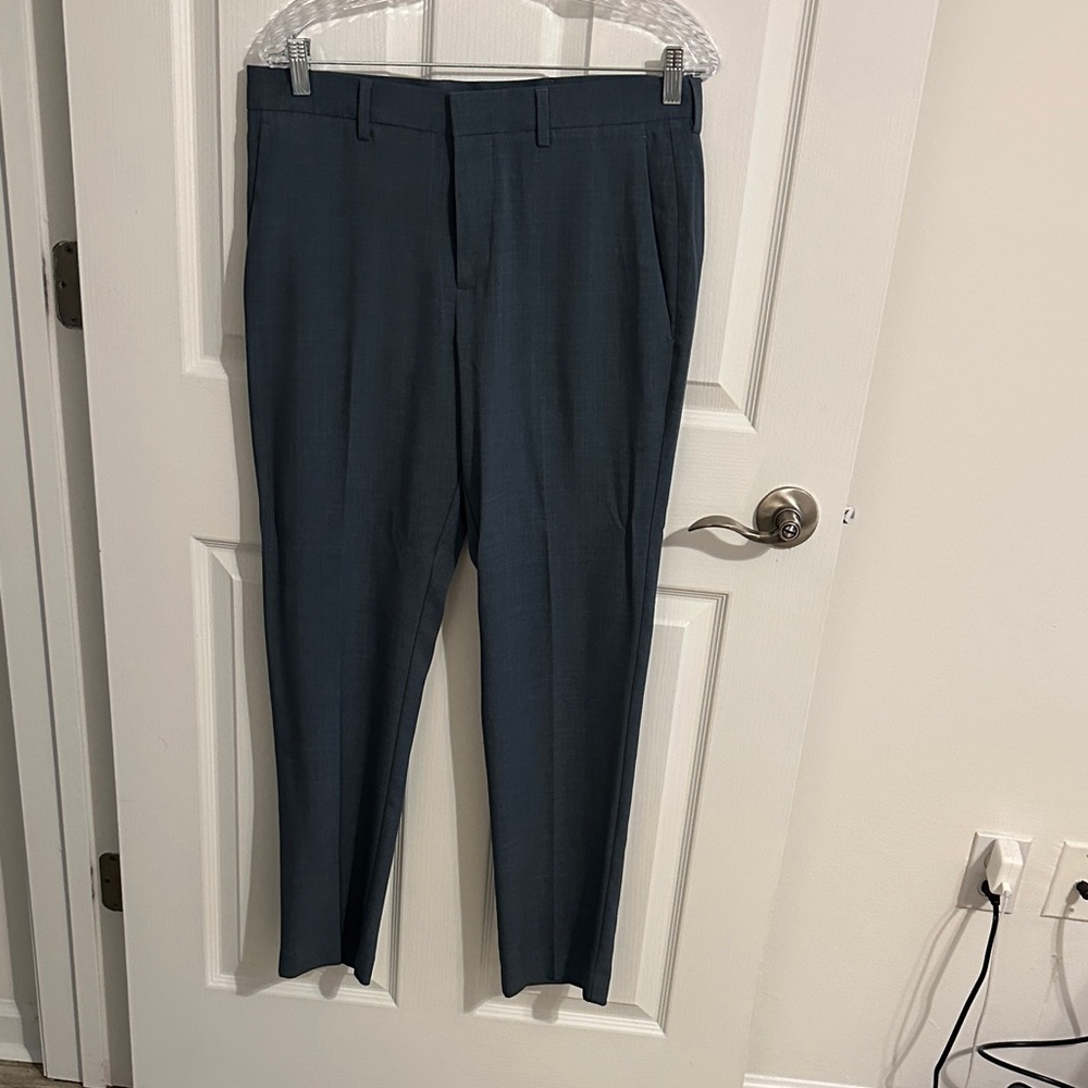 Perry Ellis Dark Navy Flat-Front Dress Pants